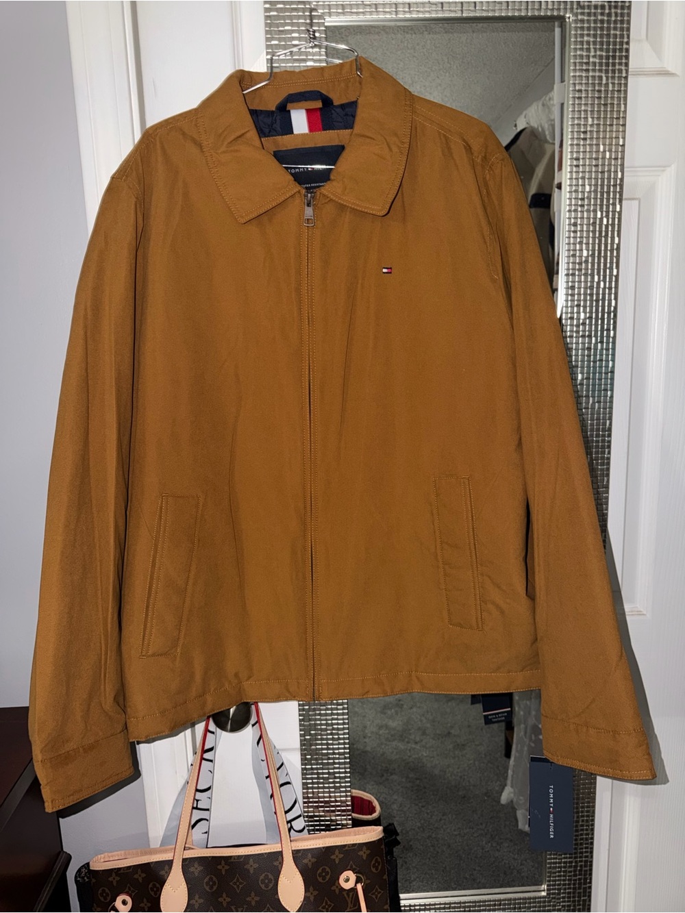 🤎 NWT Tommy Hilfiger Men’s XL Tan Micro-Twill Jacket | Quilted Lined